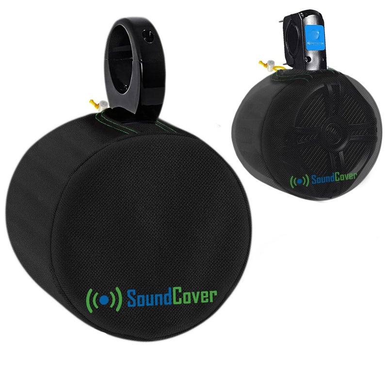 SoundCover أغطية مكبرات الصوت البحرية SoundCover Black 600D لبرج الاستيقاظ - متوسطة (H 9.8" × W 9.8" × D 12") - أغطية مقاومة للعوامل الجوية لمكبرات الصوت البحرية و ATV - Image 1